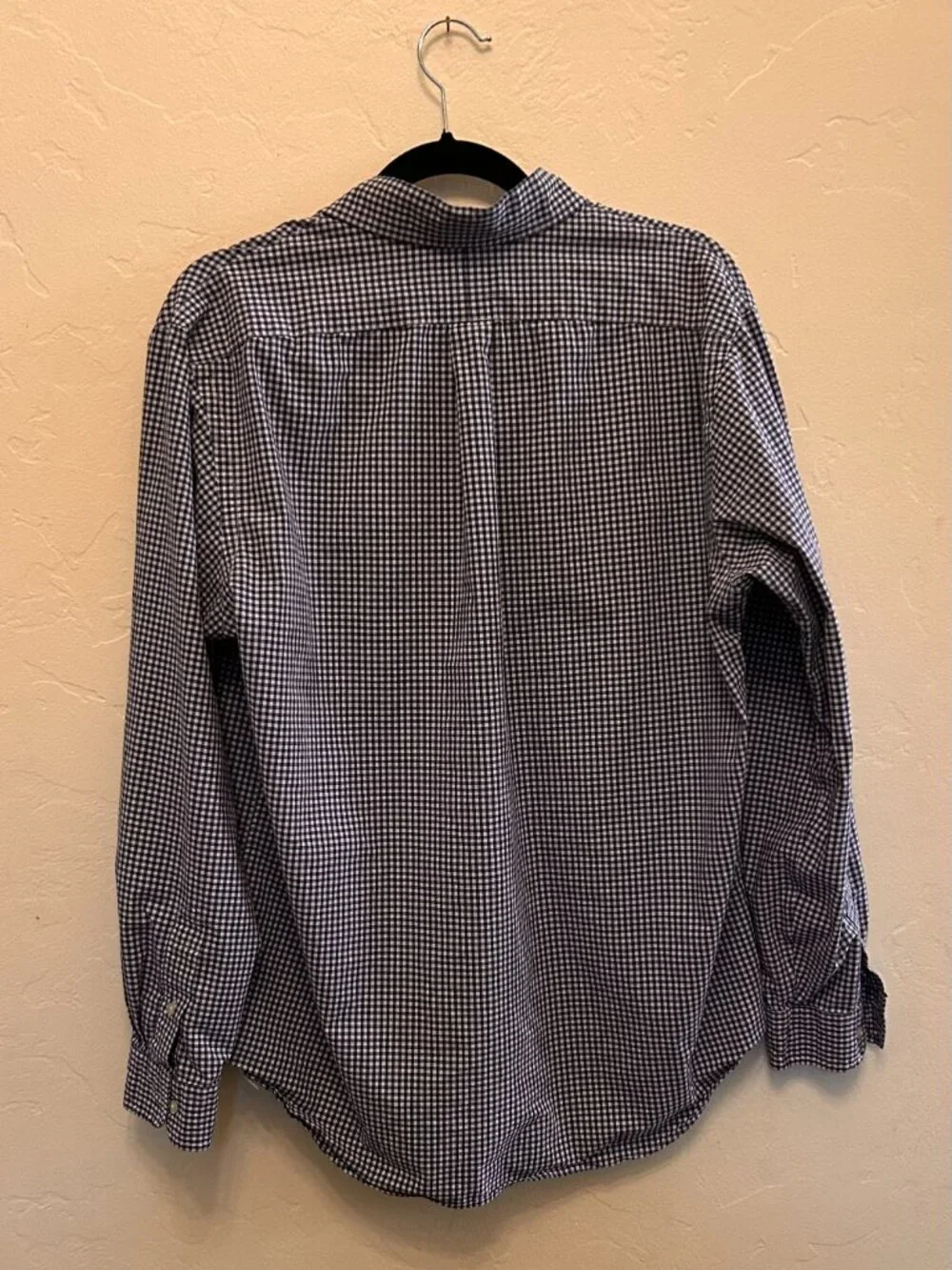 Polo by RL men's navy gingham button down, size L (16.5), classic preppy look